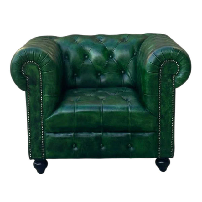 Oxford Chesterfield Leather Armchair ☆Green