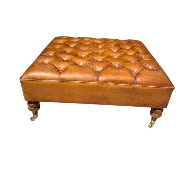 Austin Leather Chesterfield Ottoman