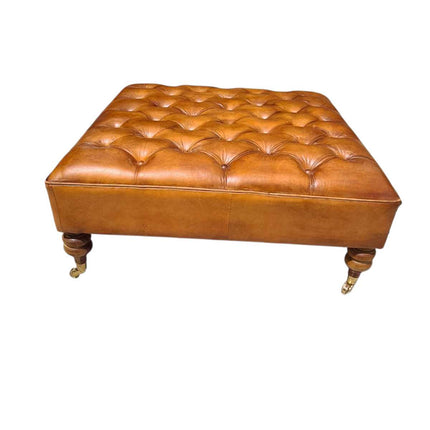Austin Leather Chesterfield Ottoman