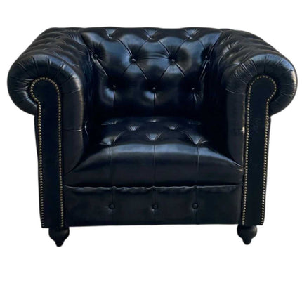 Oxford Chesterfield leather Armchair ☆Black