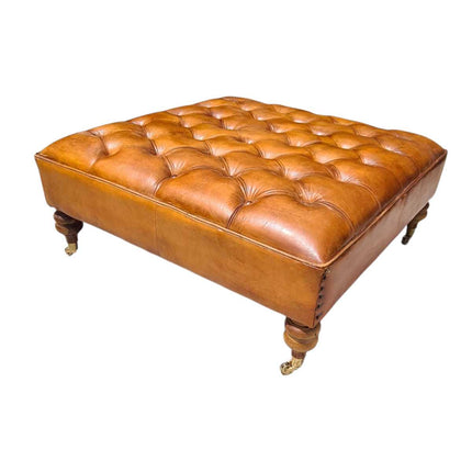 Austin Leather Chesterfield Ottoman