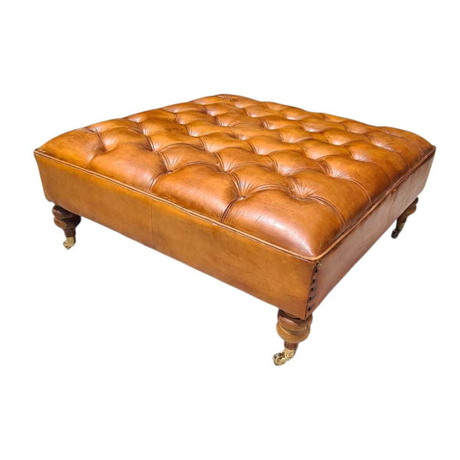 Austin Leather Chesterfield Ottoman