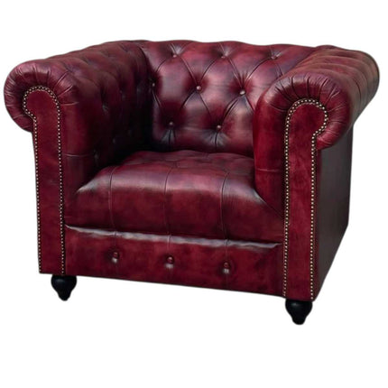 Oxford Leather Chesterfield Amrchair ☆ Maroon