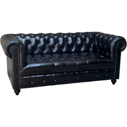 Oxford leather Chesterfield Sofa ☆ Black