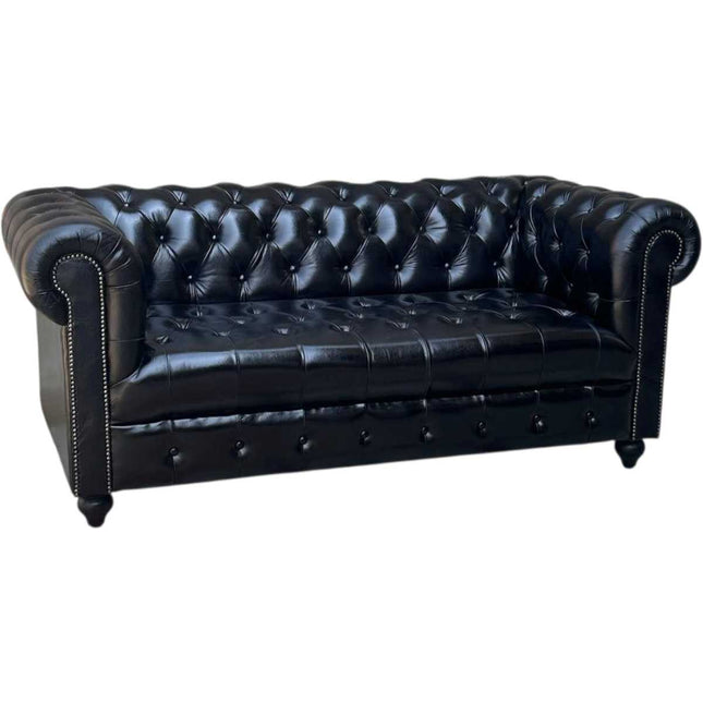 Oxford leather Chesterfield Sofa ☆ Black