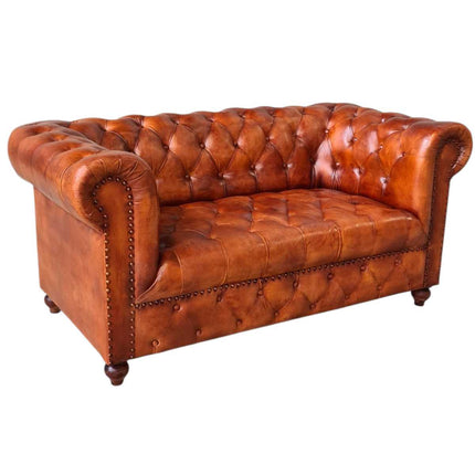 Oxford leather Chesterfield Sofa ☆Mahogany