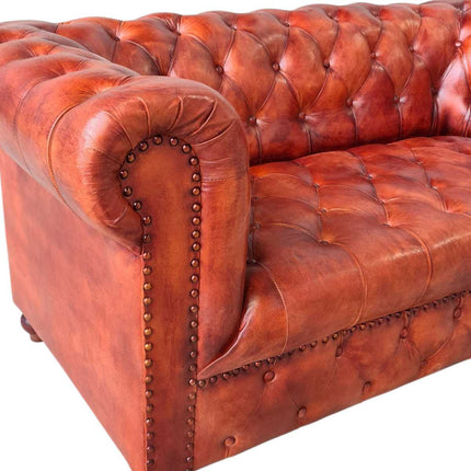 Oxford leather Chesterfield Sofa ☆Mahogany