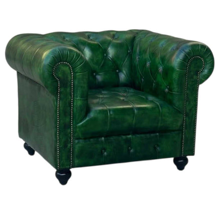 Oxford Chesterfield Leather Armchair ☆Green