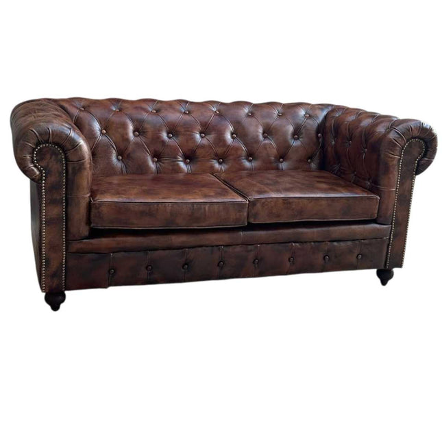 Worcester leather Chesterfield Sofa ☆ Cigar