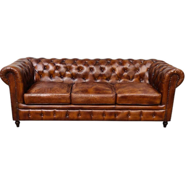 Worcester leather Chesterfield Sofa ☆ Walnut Brown