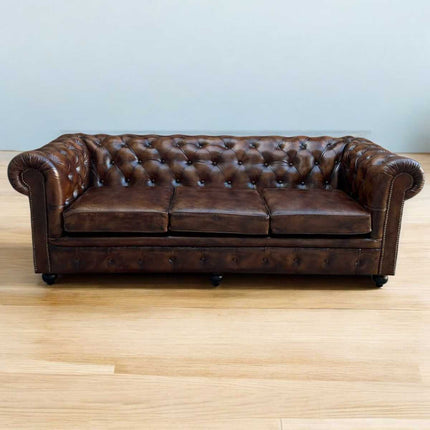 Worcester leather Chesterfield Sofa ☆ Cigar