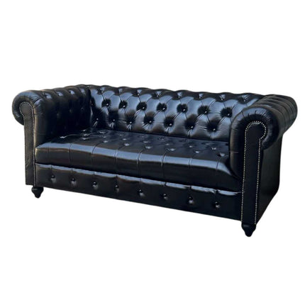 Oxford leather Chesterfield Sofa ☆ Black