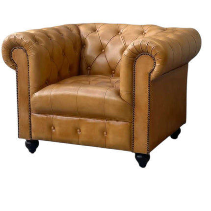 Oxford Chesterfield Leather Armchair ☆Tan