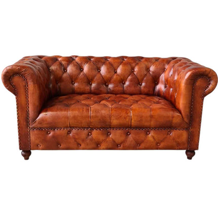 Oxford leather Chesterfield Sofa ☆Mahogany
