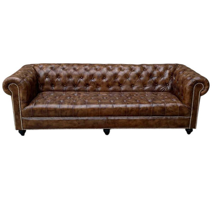 Oxford Leather Chesterfield Sofa ☆Cigar Brown