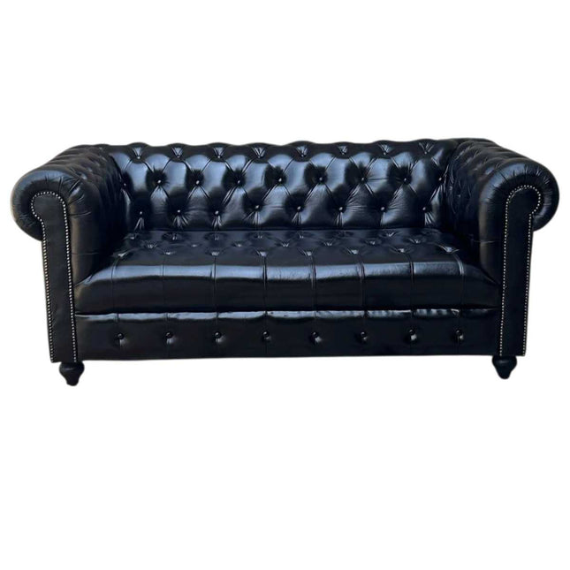 Oxford leather Chesterfield Sofa ☆ Black