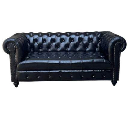 Oxford leather Chesterfield Sofa ☆ Black