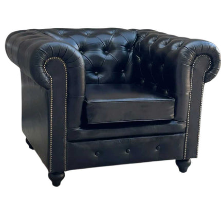 Oxford Chesterfield leather Armchair ☆Black